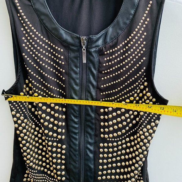 CARMIN_Black studded vest - Picture 3 of 4